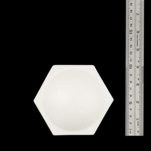 Spartan Hexagonal Float 100mm next to a technical ruler