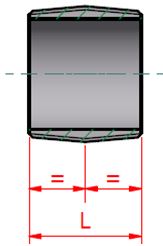 A technical drawing of a union fitting, showing the threaded ends and internal socket. Dimension "L" is indicated.