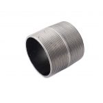 A metal pipe nipple with male NPT threads.