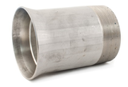 A metallic cylindrical object with a flared end and a smooth surface, likely a component of a mechanical or industrial system.

The image shows a metallic cylindrical object with a flared end. The surface of the object is smooth, and it appears to be a component used in mechanical or industrial systems. This object is interesting because it highlights the precision and design of industrial components, which are essential for various applications in engineering and manufacturing.