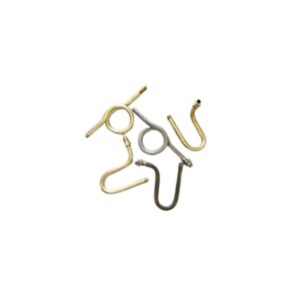 A selection of five syphons (u syphons and ring syphons) in brass, mild steel and stainless steel from CMT Engineering