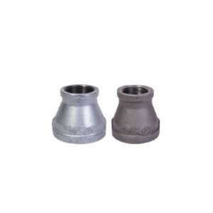 Two malleable iron reducing sockets